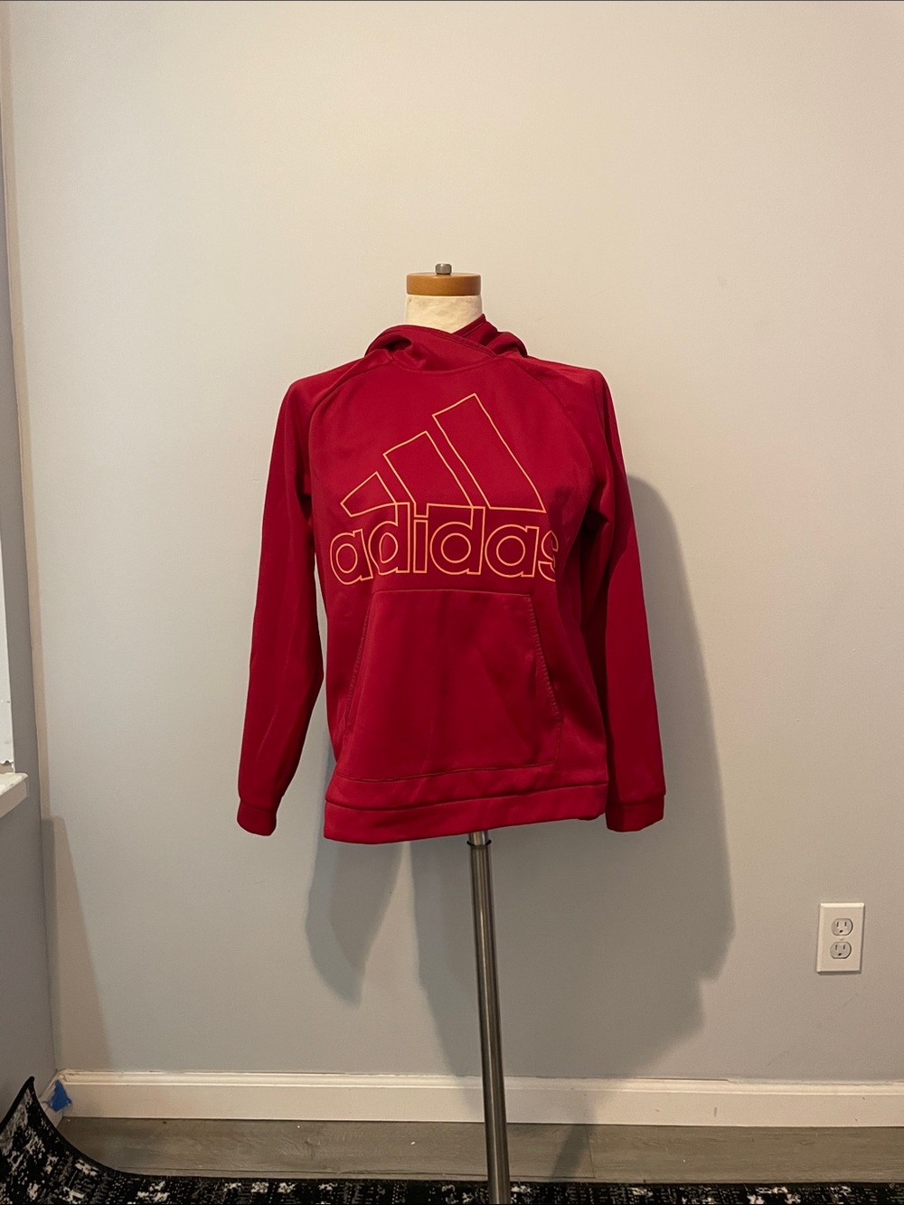 adidas Red Pullover Hoodie with Logo
